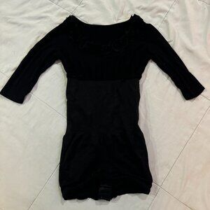 Black 1pc Shapewear Bodysuit Tummy Control Body Shaper Roses Top Womans Medium